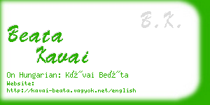 beata kavai business card